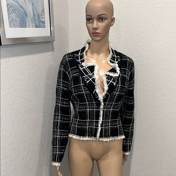 Harold's Jackets & Blazers - Vintage Harold’s-Women's Black and White Plaid Jacket